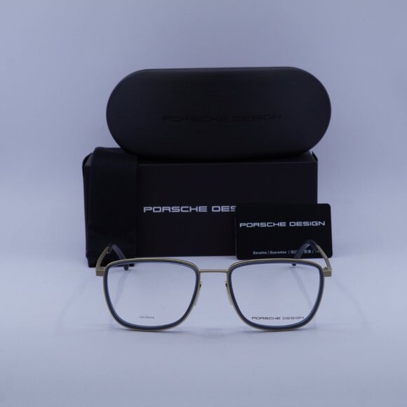 Porsche Design P8365 B Square Eyeglasses - Dark Grey/Gold 53mm - Picture 2 of 10